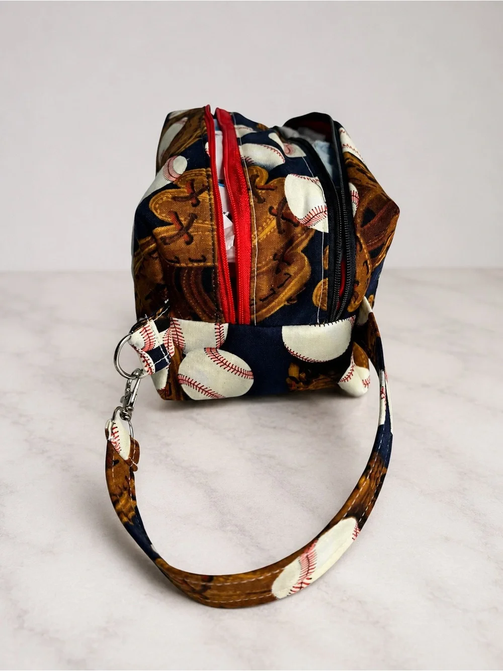 Handmade travel diaper bag double zipper bag
